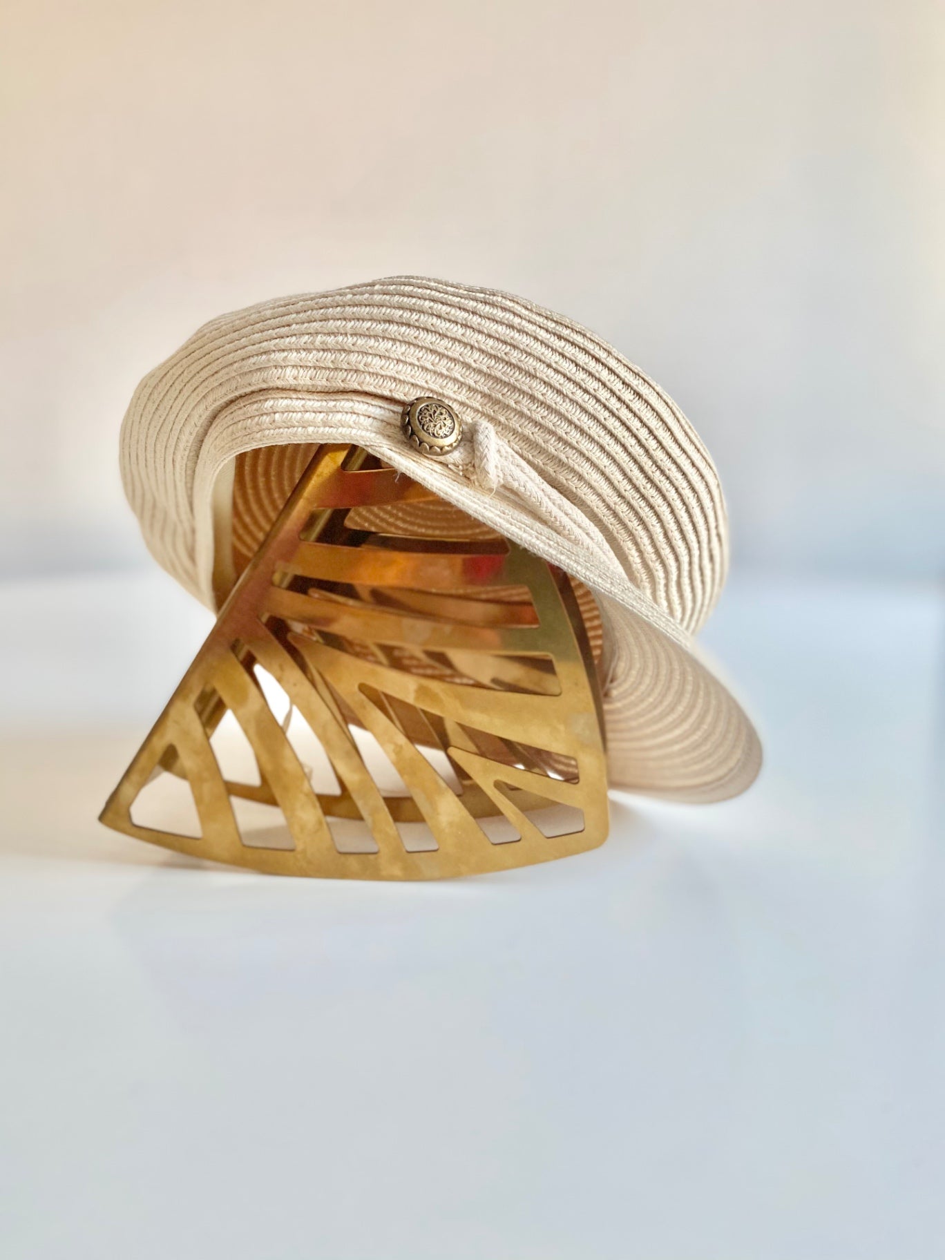 Straw Military Cap Nude