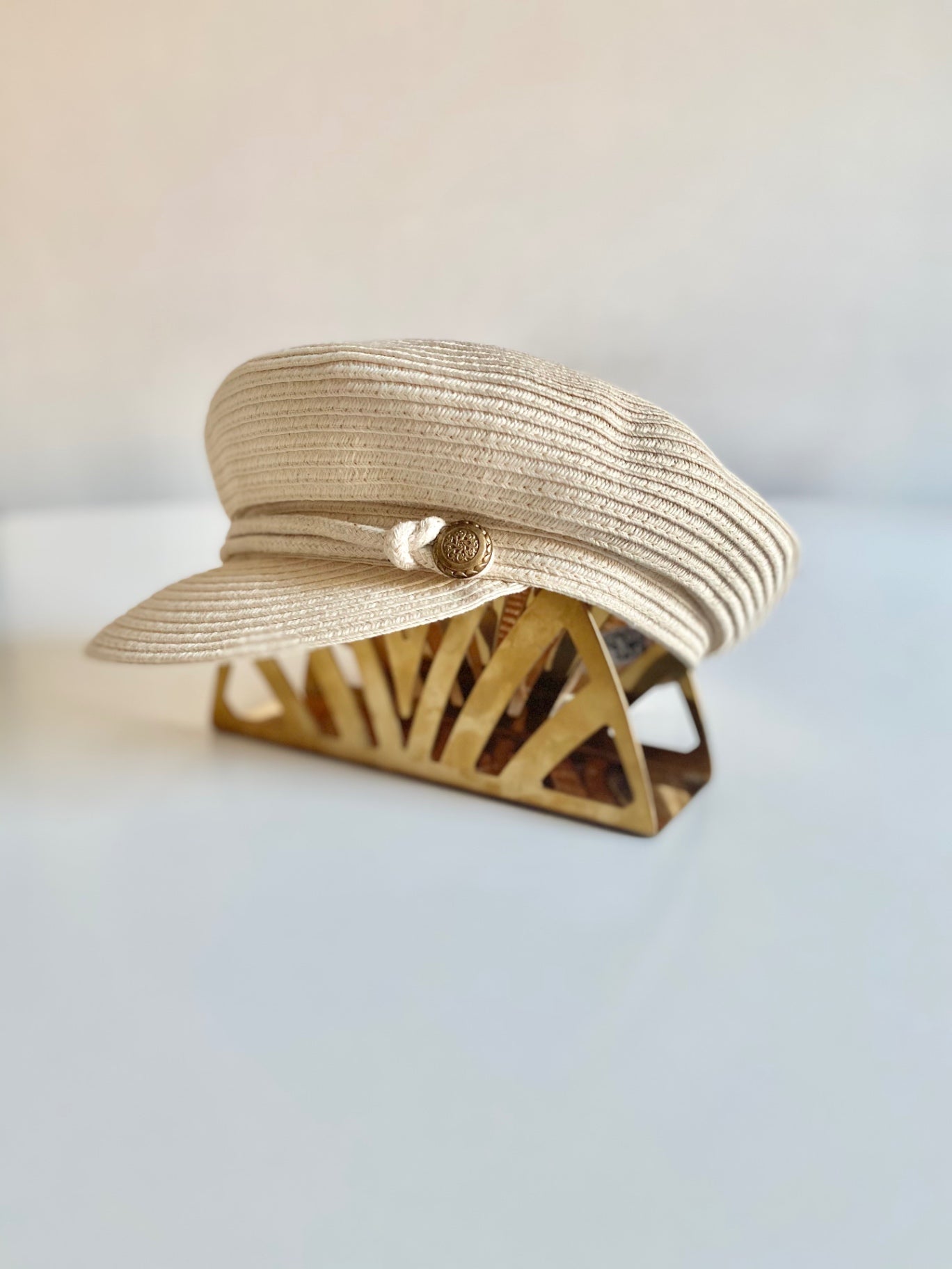 Straw Military Cap Nude