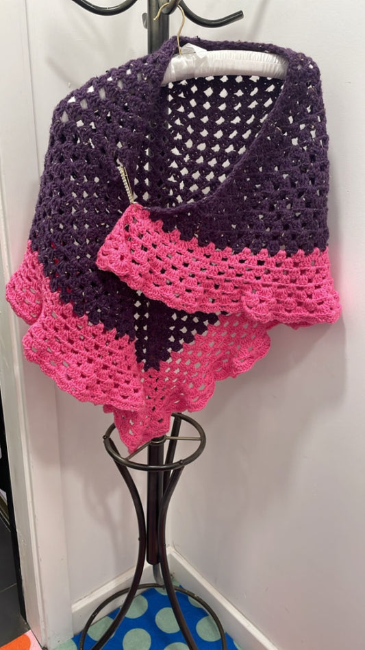 Pink purple shawl