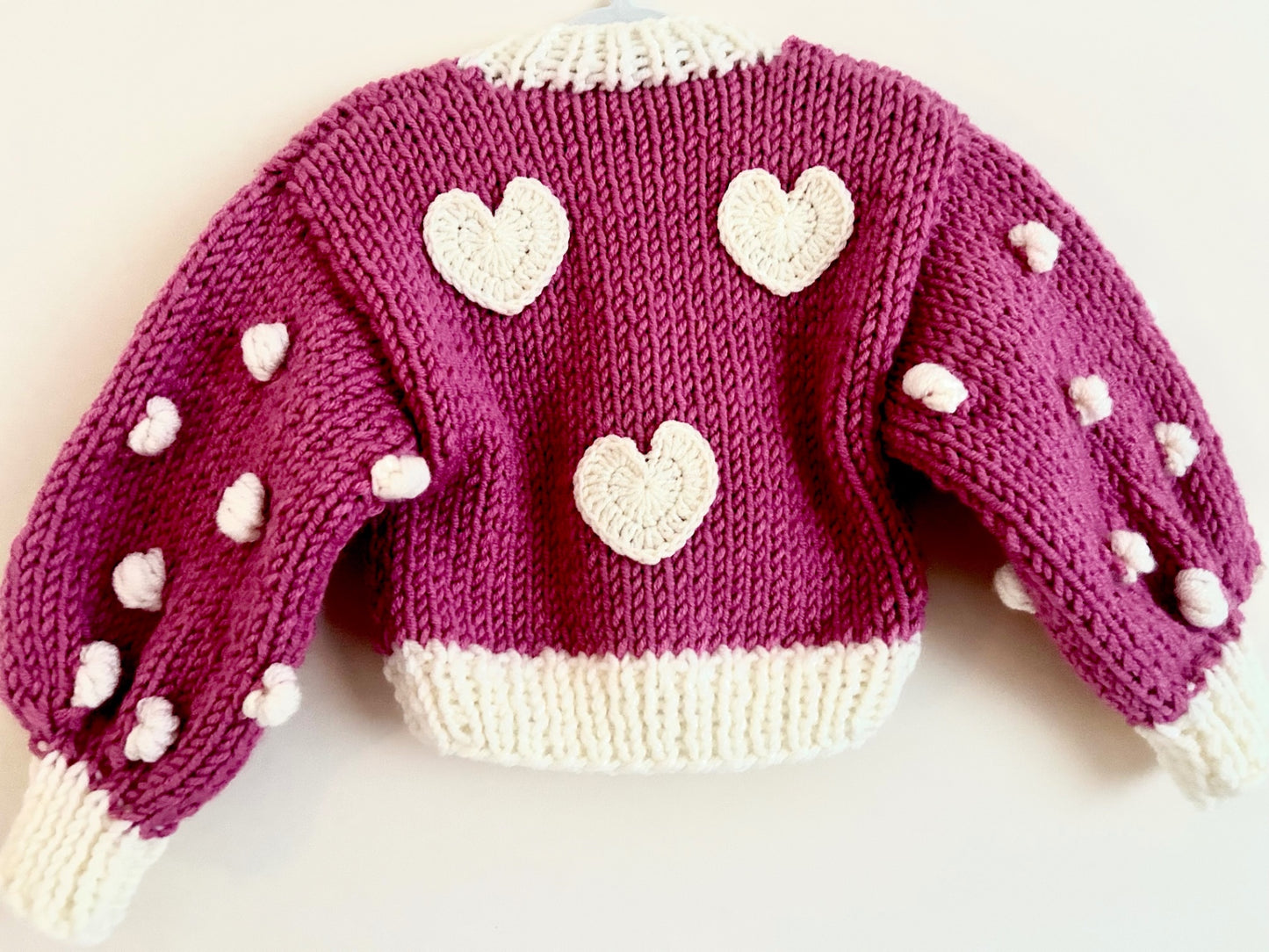 12m Pink With Cream Hearts And Bobble Detail