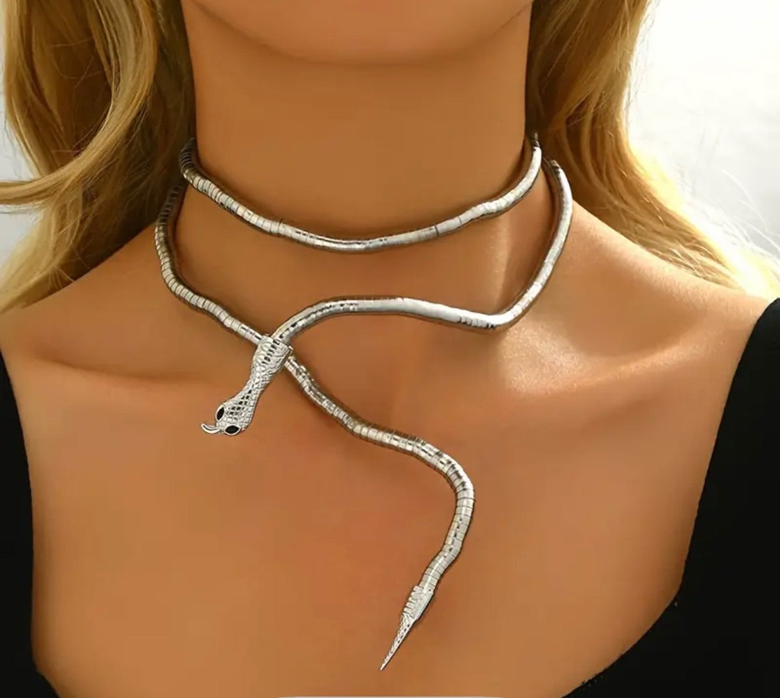 Bendable Silver Snake Body Jewellery
