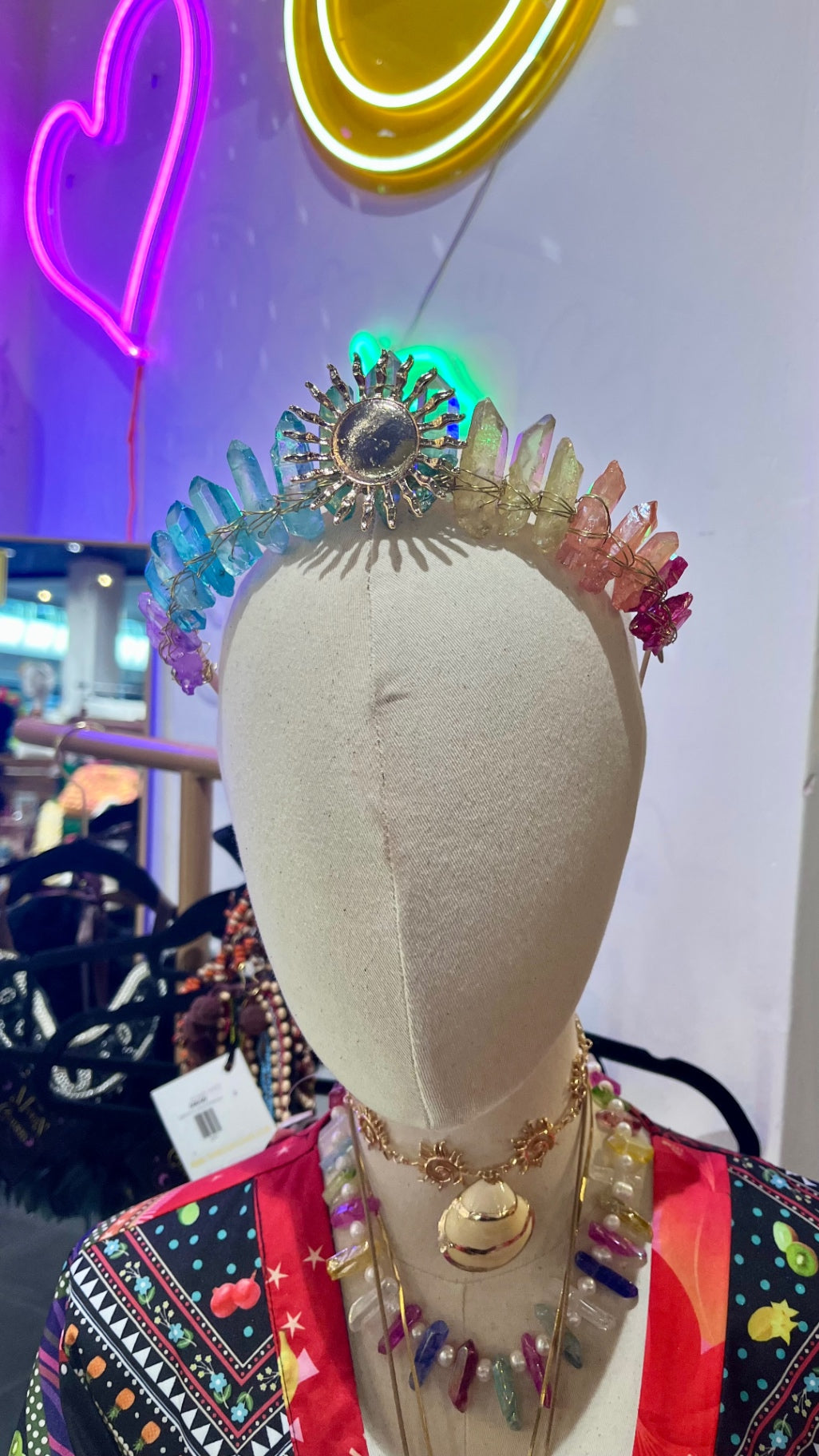 Celestial Radiance Aura Quartz Crown