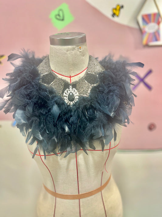 Jewell of the Night Black Feather Bib