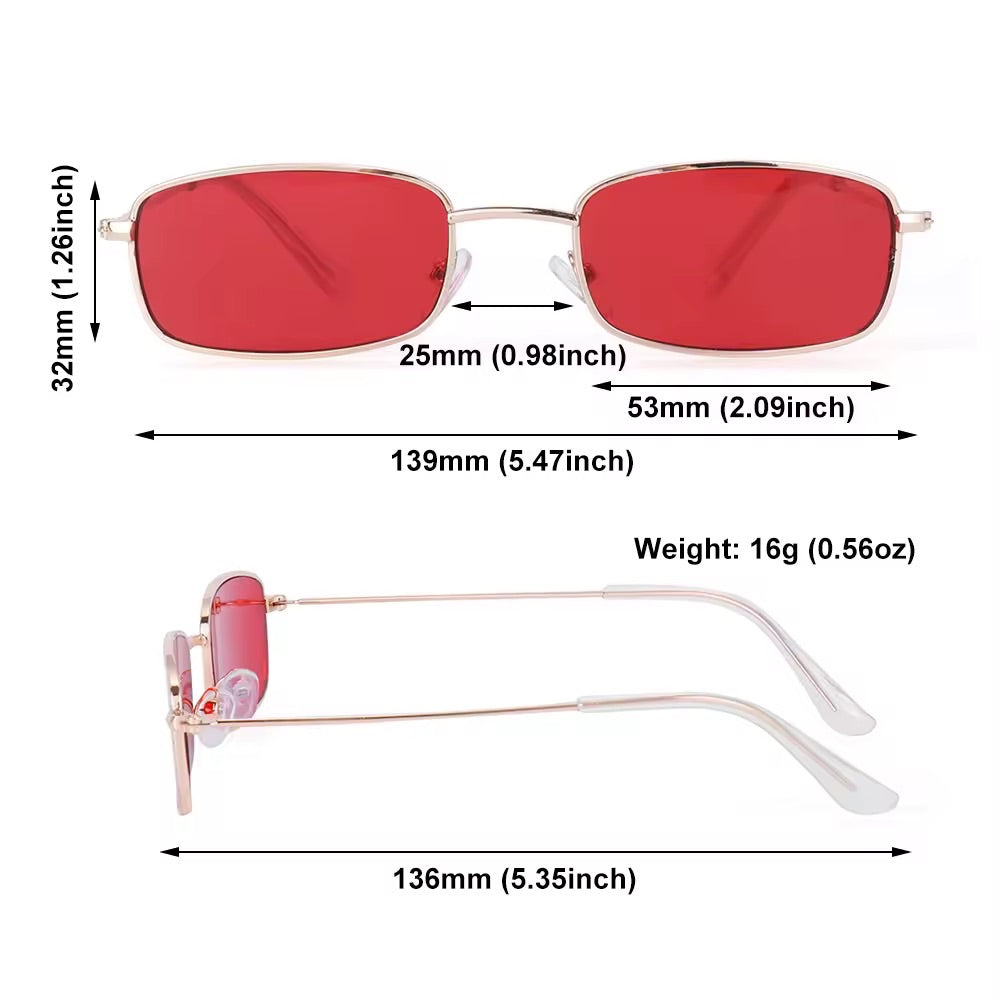 Rhi Rhi Gold Clear Metal Oblong Glasses