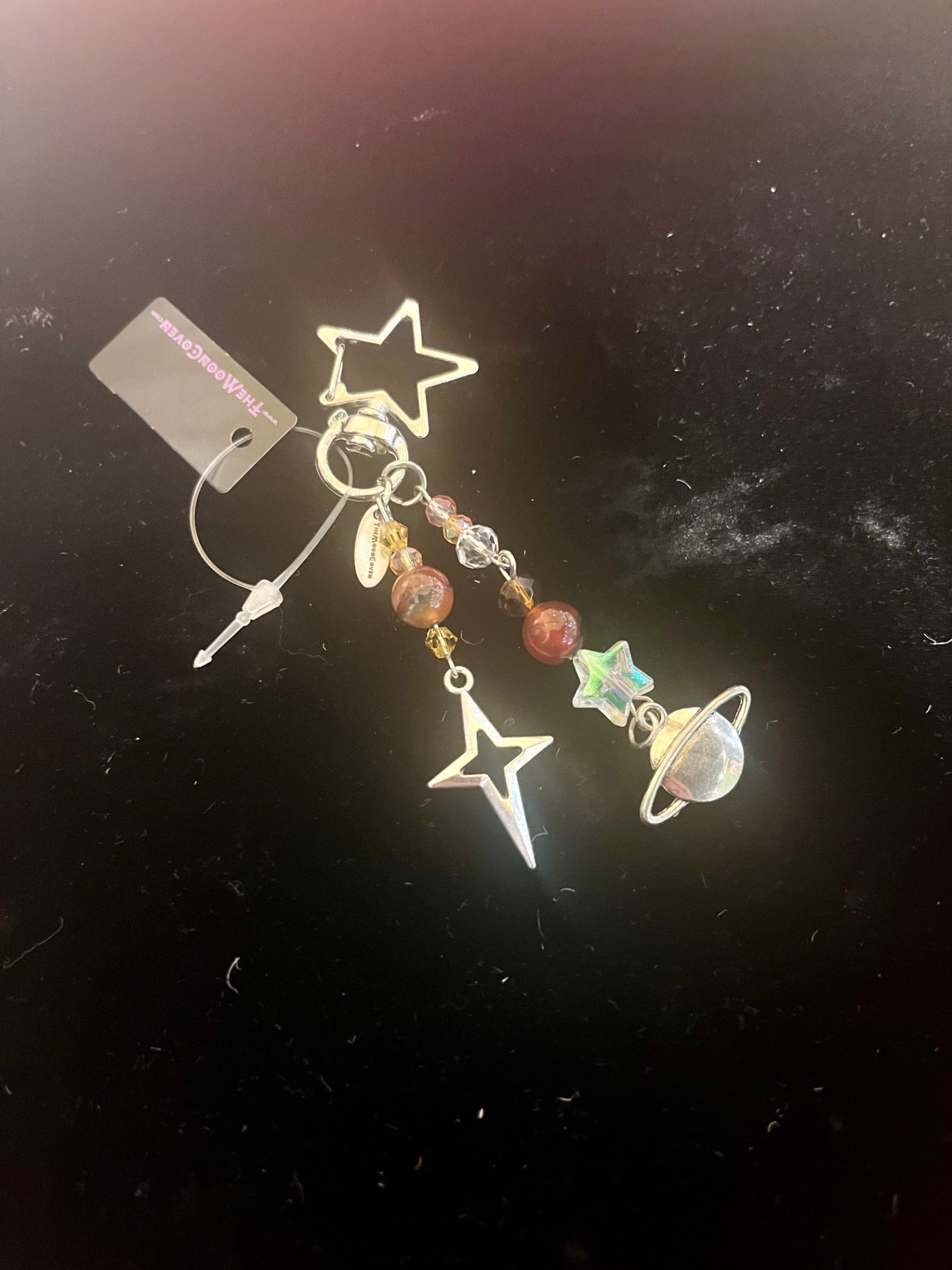 Silver Space Star Key Chain