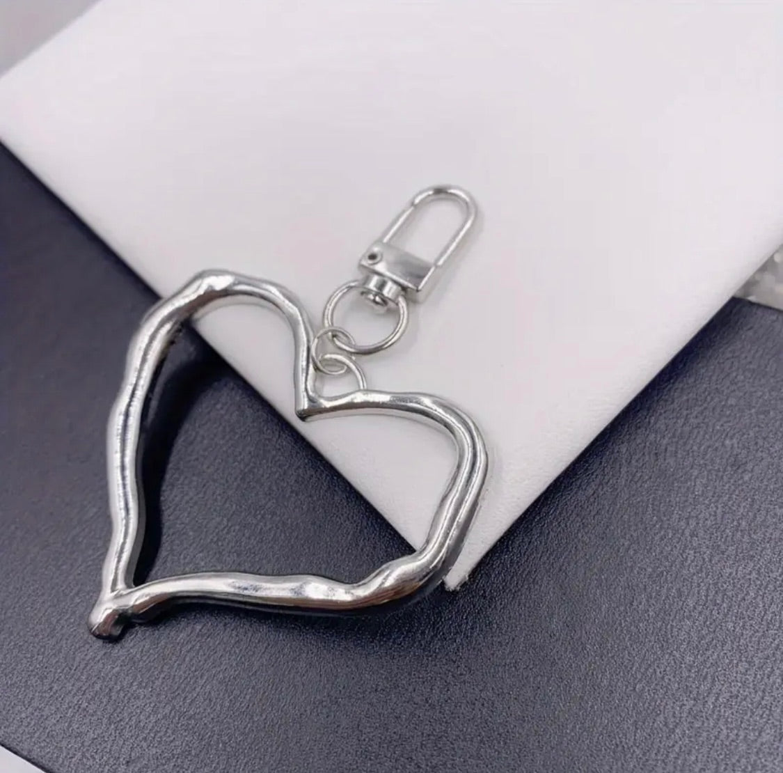 Silver Heart Key Chain