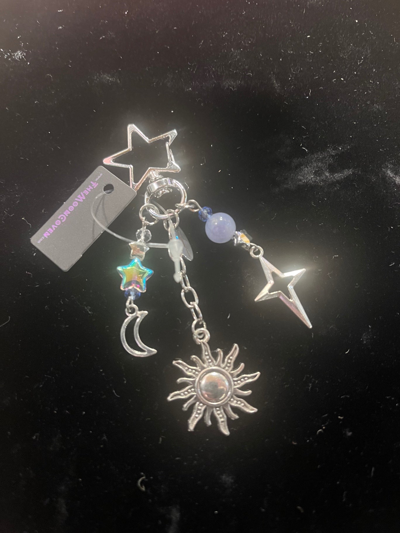 Silver Sun Moon Bag Charm