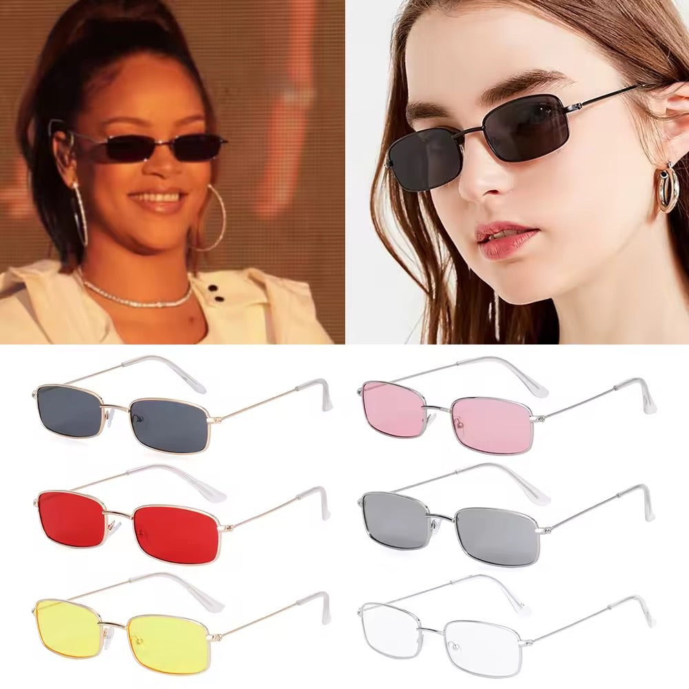 Rhi Rhi Gold Clear Metal Oblong Glasses
