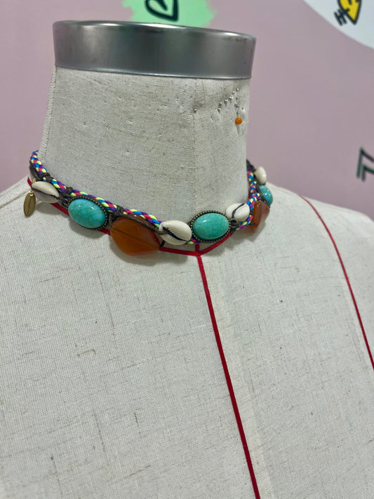 Island Spirit Charm Choker & Headband Neon