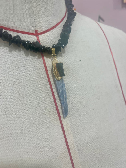 Shadow + Sky Kyanite Necklace