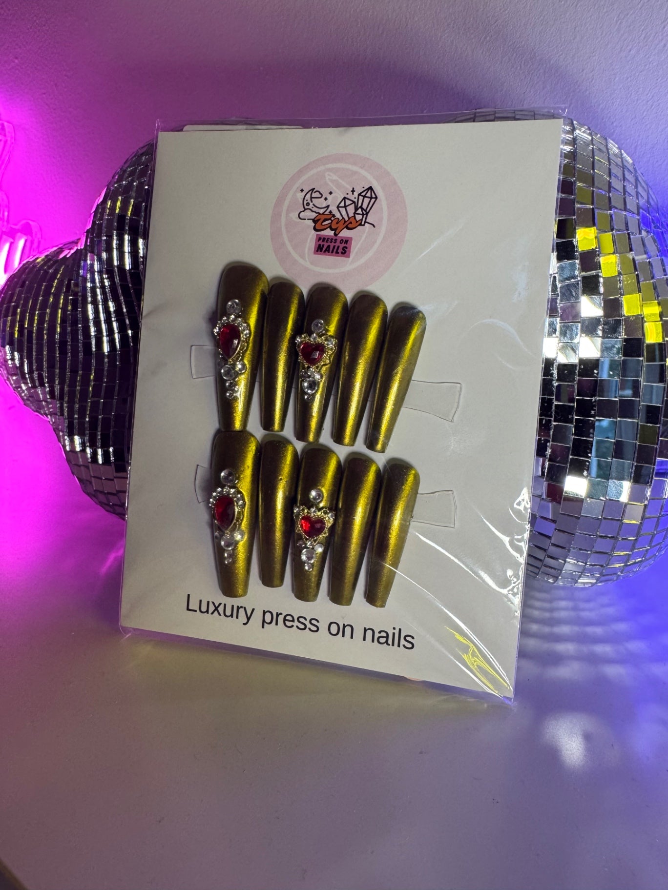 Vintage gold & red gem stones