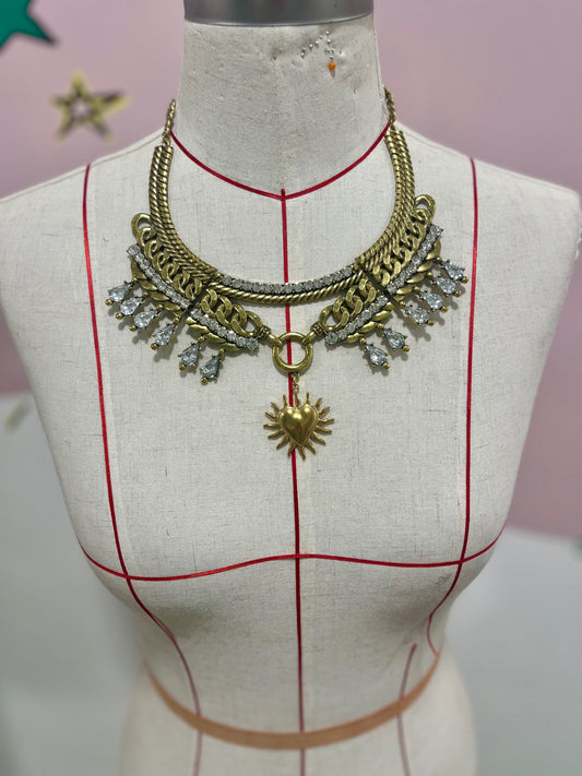 Sacred Blaze Statement Necklace Gold