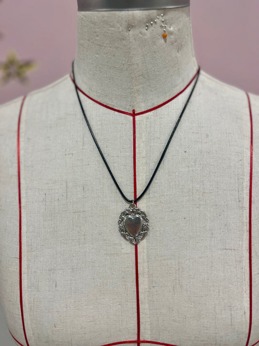 Sacred Flame Pendant Leather Necklace