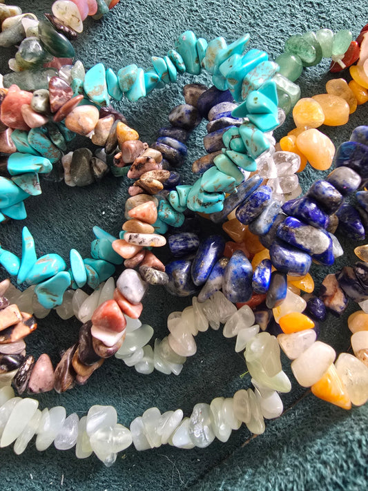 Crystal chip bracelets