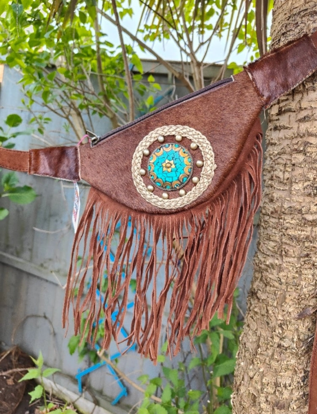 Fur baby bum bag - brown /stone