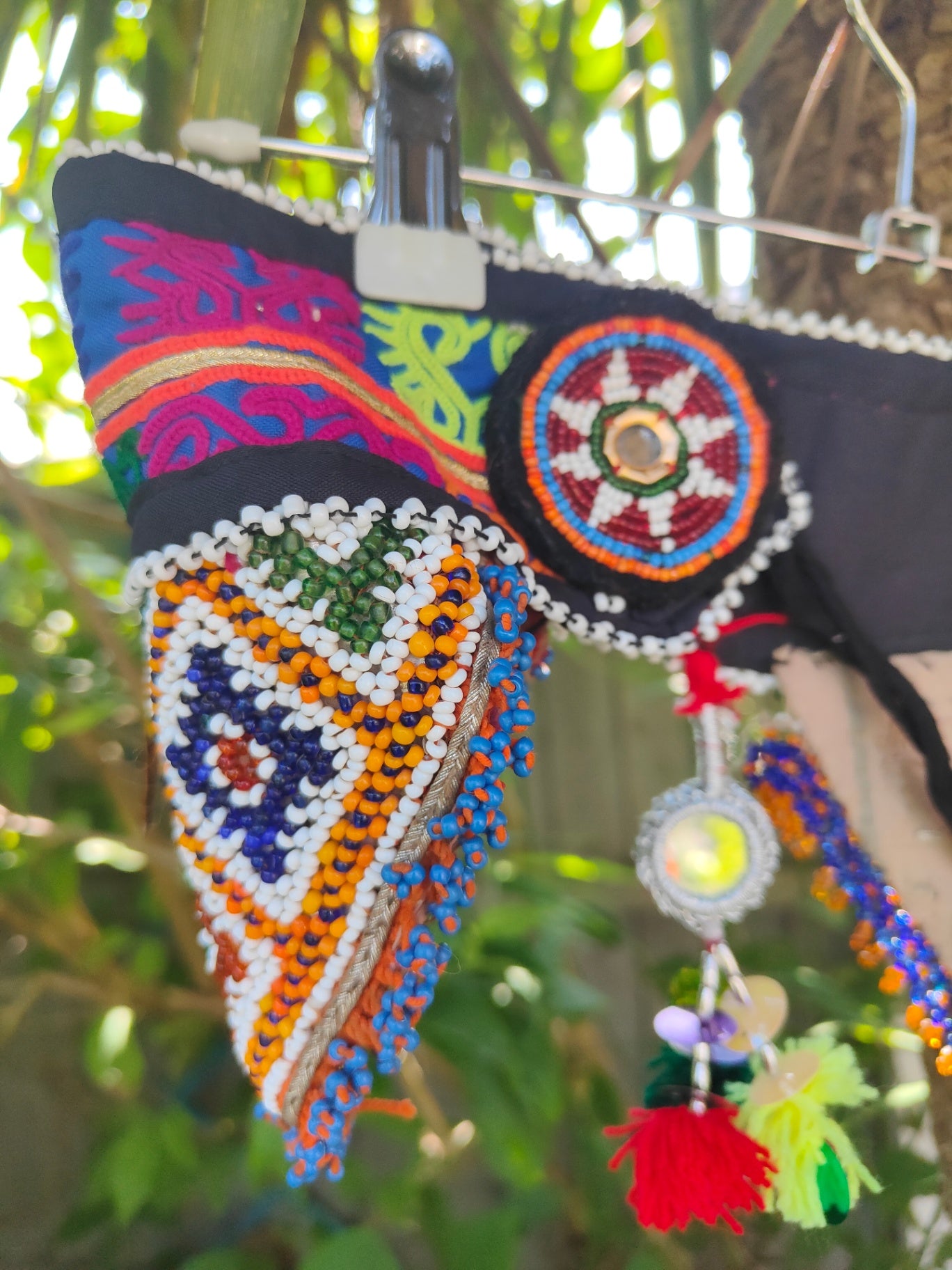 Fez beaded belt - blues