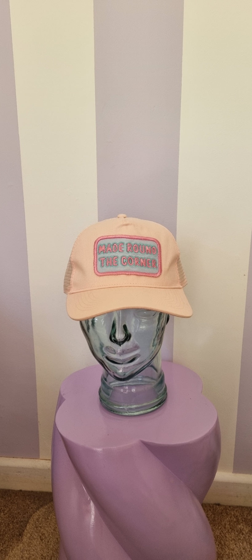 Pink with Dark Pink Border Trucker Cap