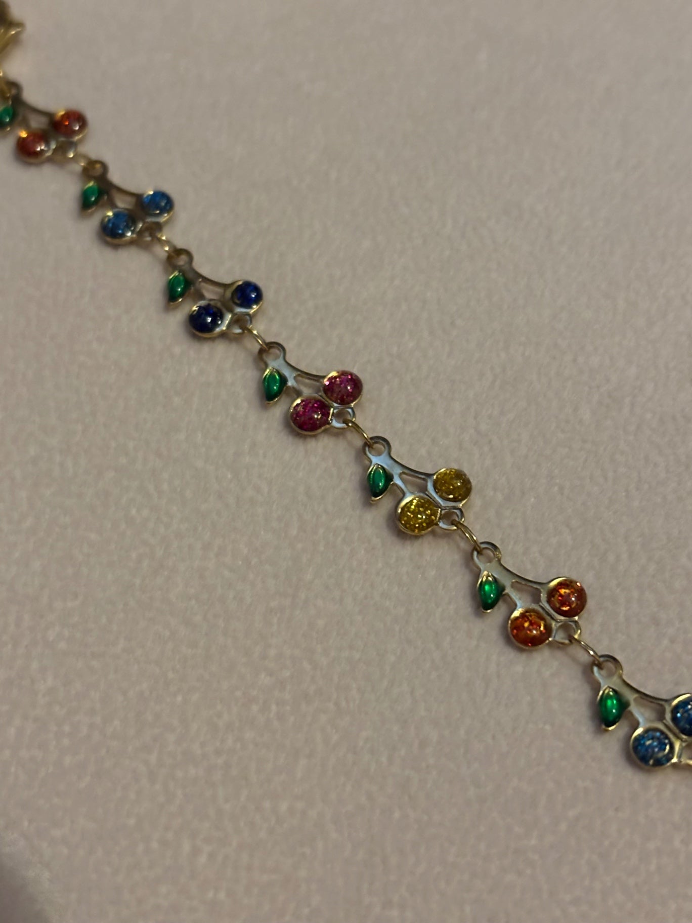 Multicoloured cherry bracelet