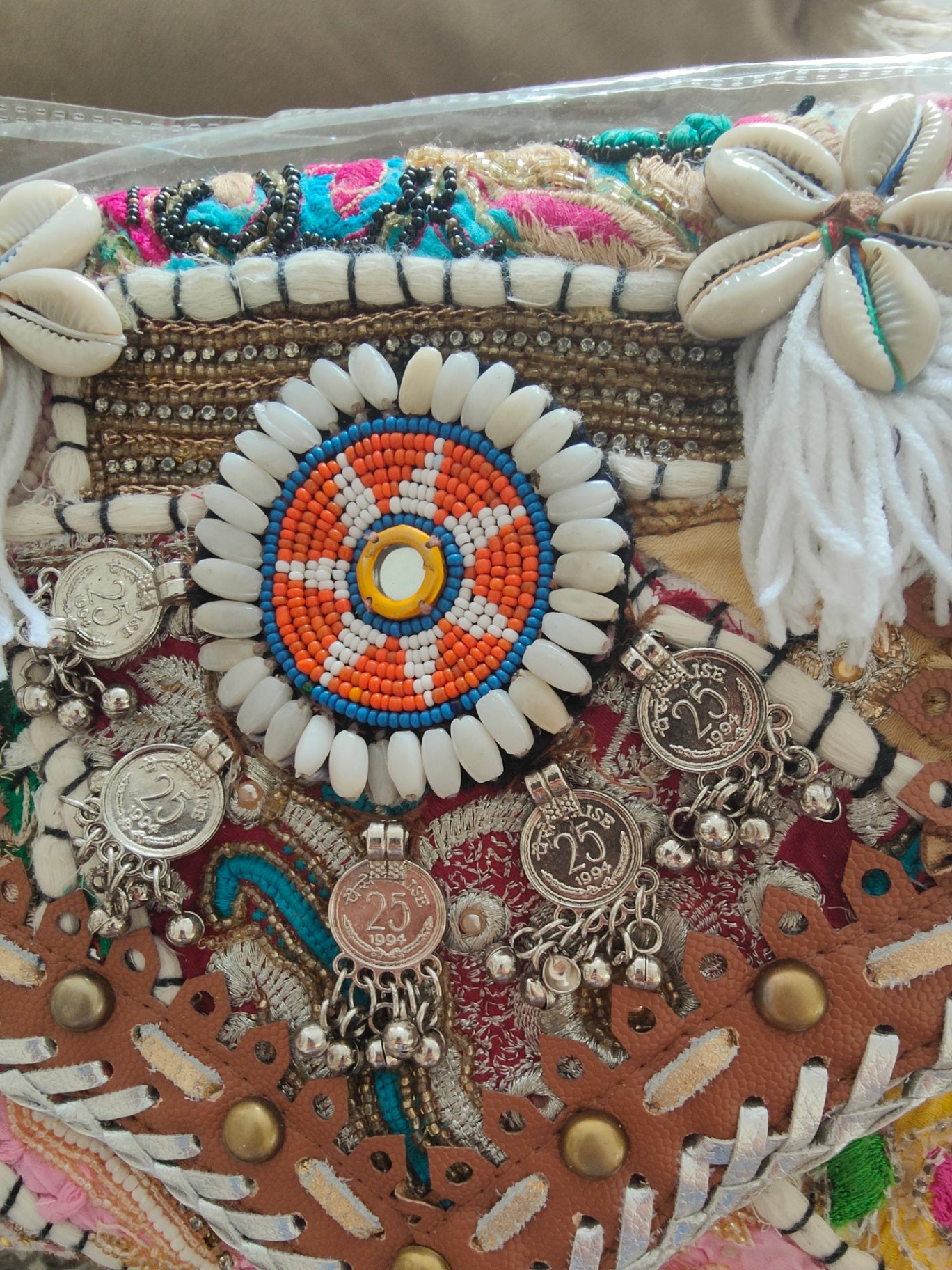 Chilean cross body bag - white