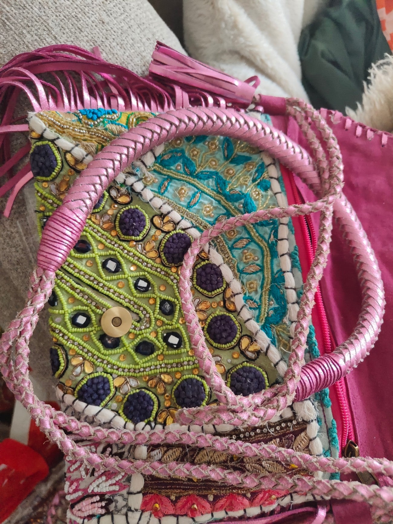 Chilean cross body bag -pink