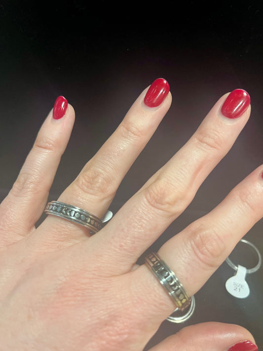 Moon Phase Spinner Ring Size7