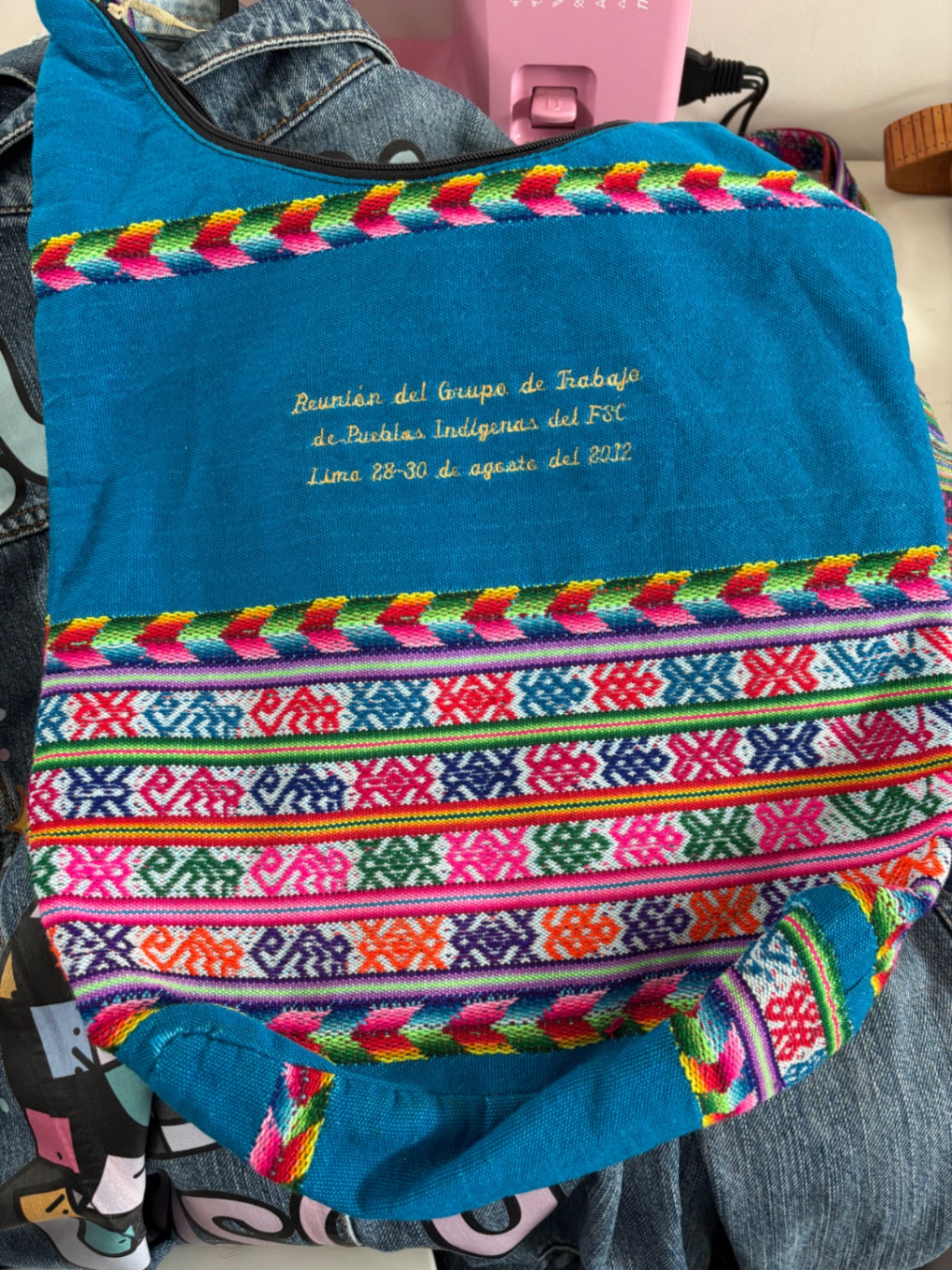 vintage hand made tote bag