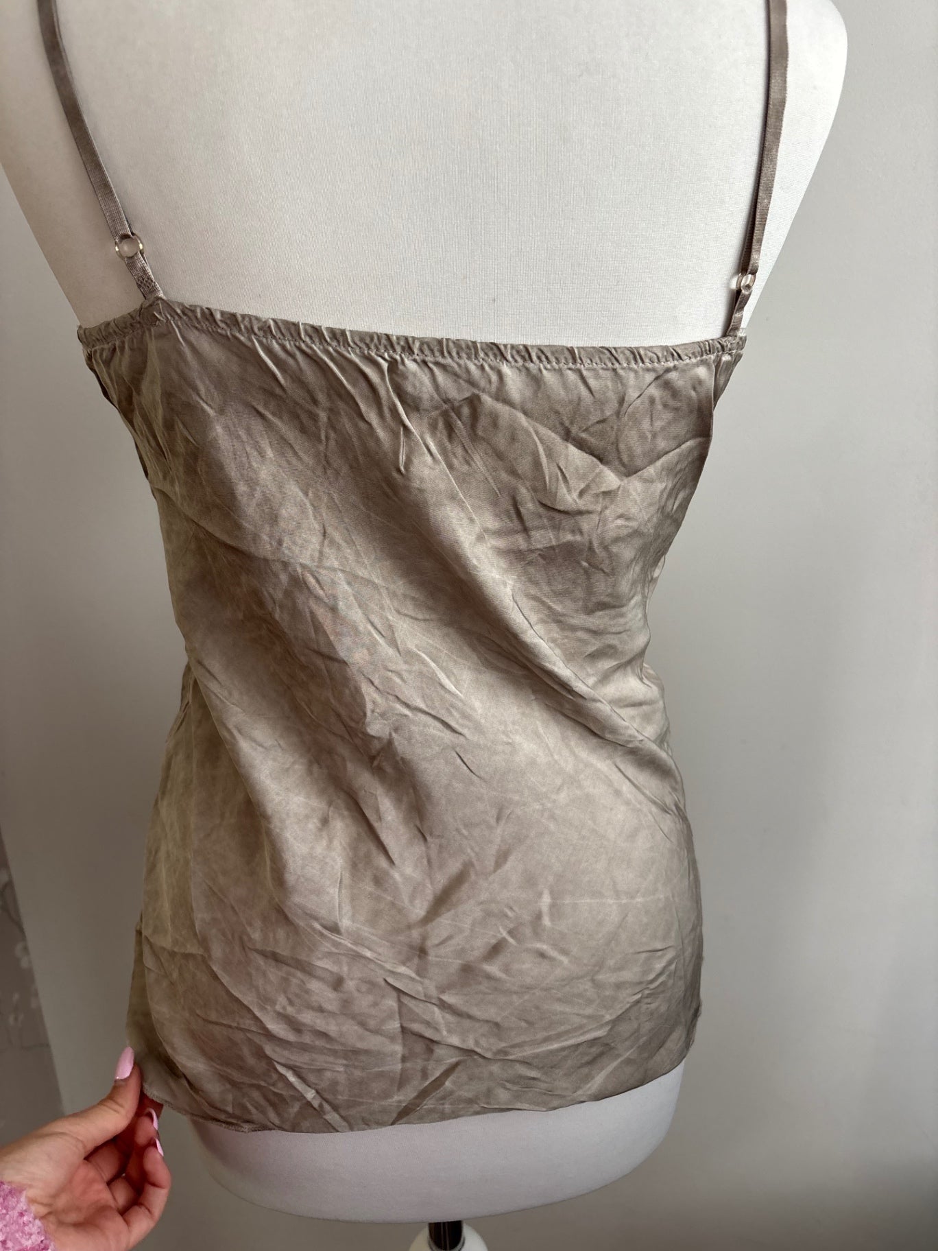 Beige satin cami top