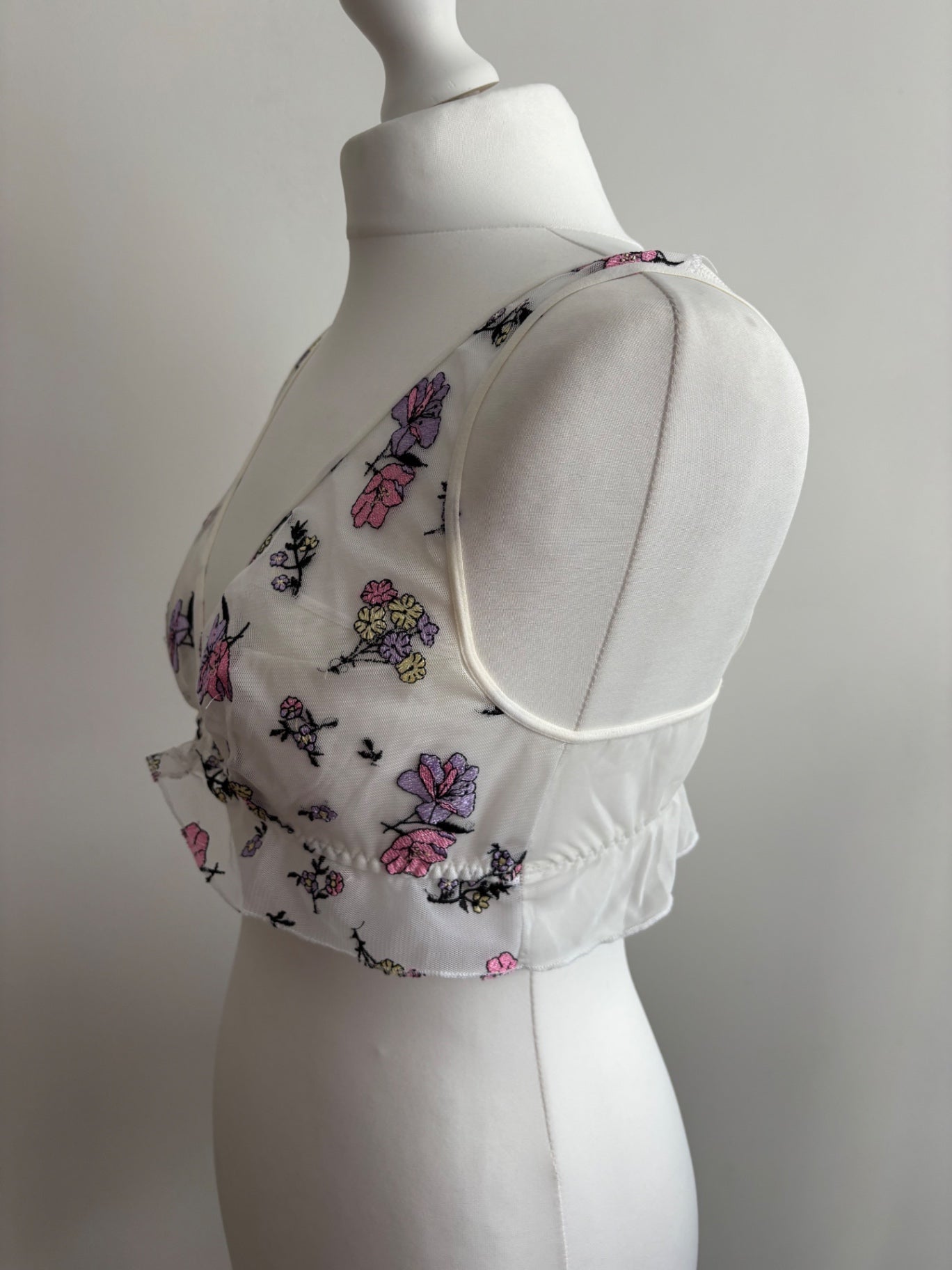 White butterfly bralette