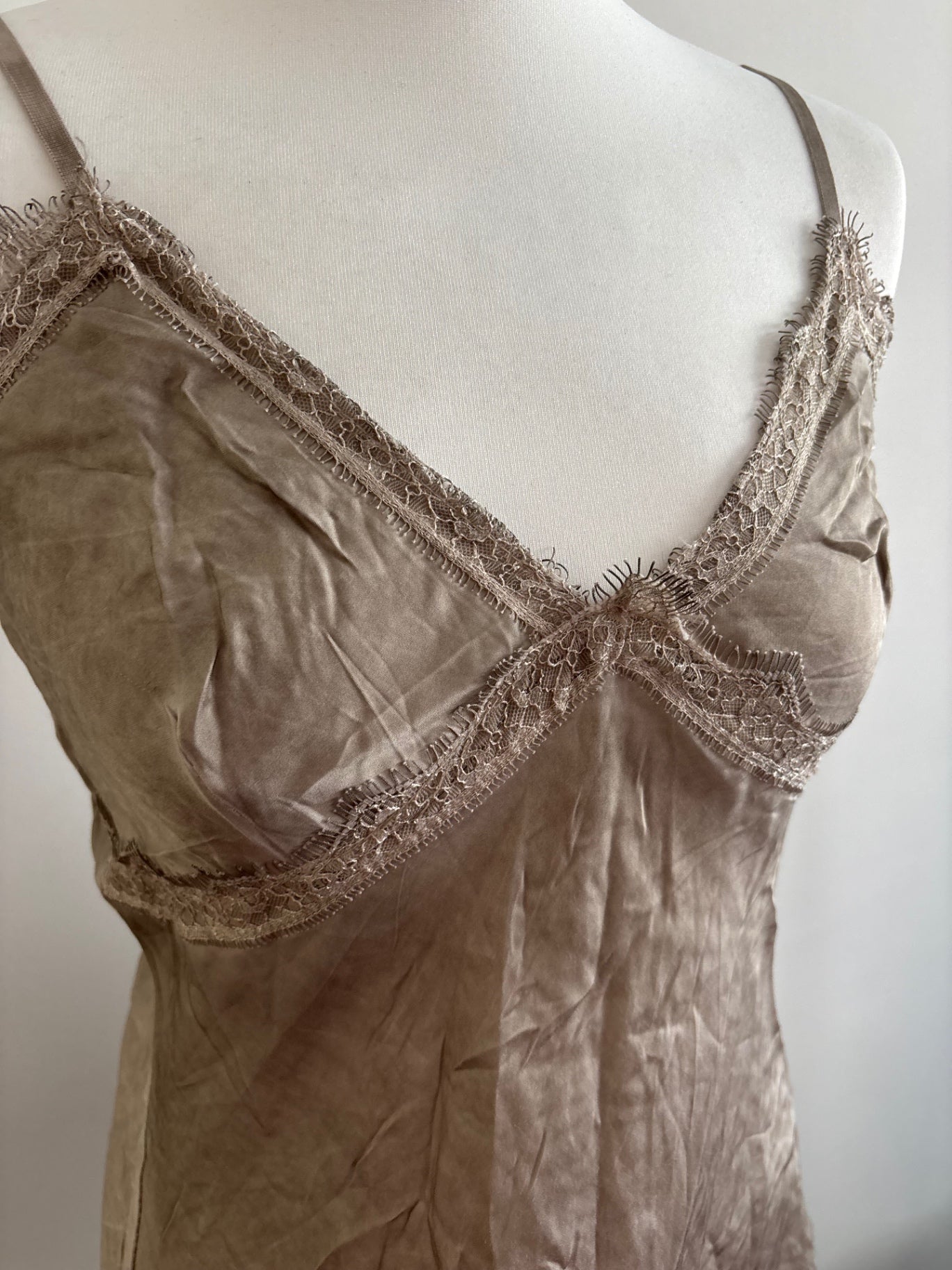 Beige satin cami top
