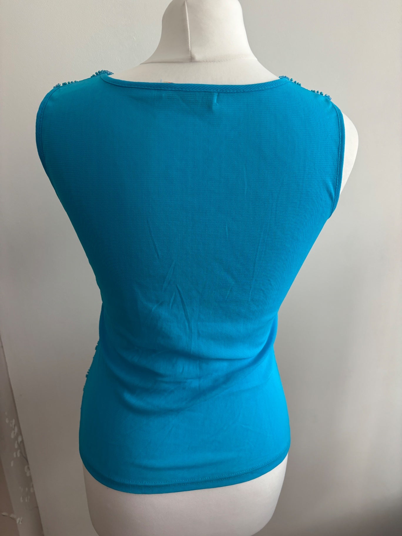 Blue butterfly sequin top