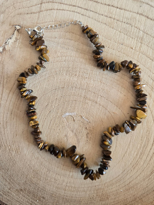 Tigers eye chip necklace