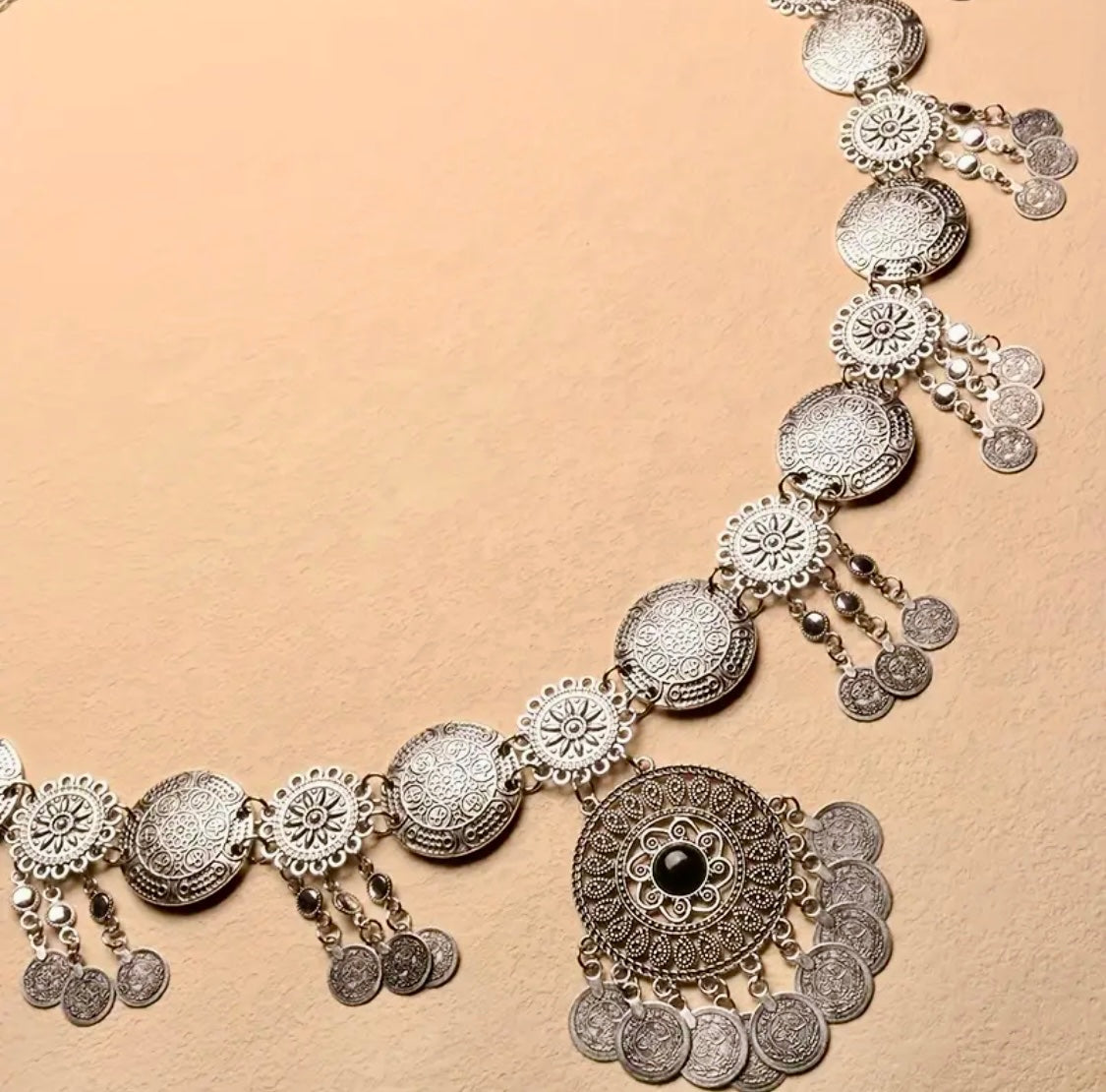 Silver Gypsy Coin Chain Belt