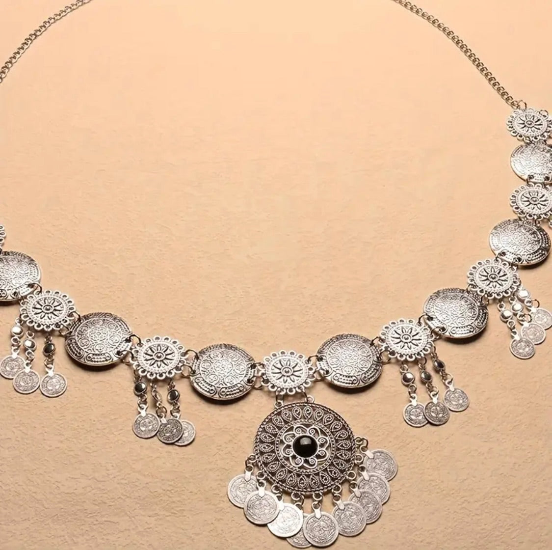 Silver Gypsy Coin Chain Belt