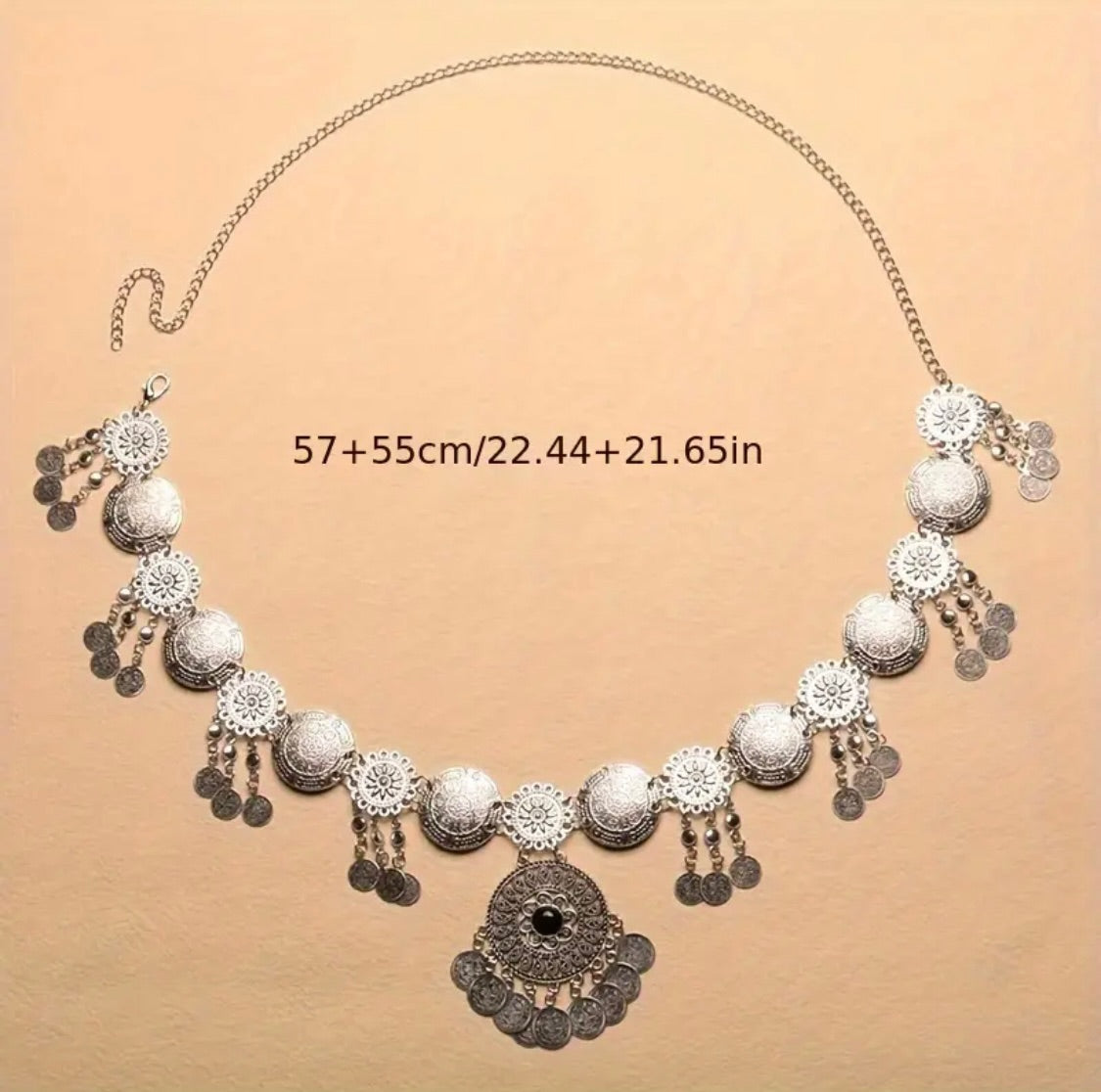 Silver Gypsy Coin Chain Belt
