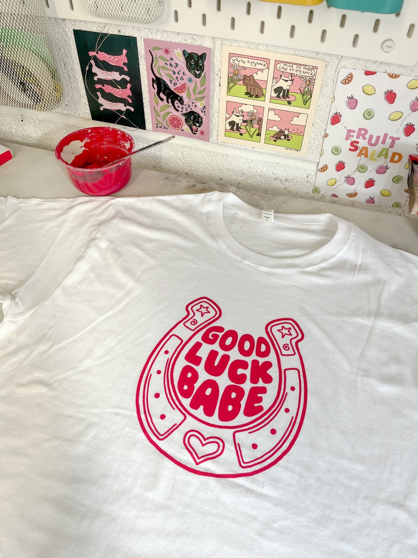 Good Luck Babe Unisex White T-Shirt - Medium