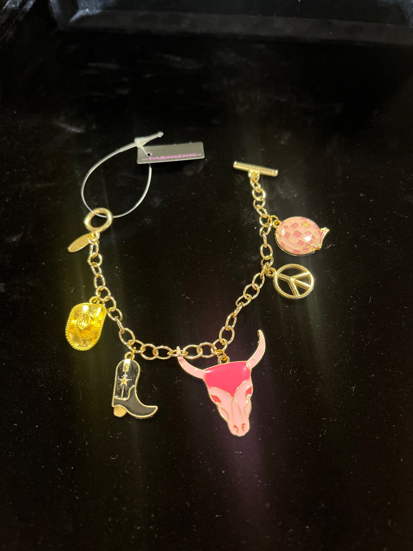 Wild Spirit Western Charm Bracelet – Gold T-Bar