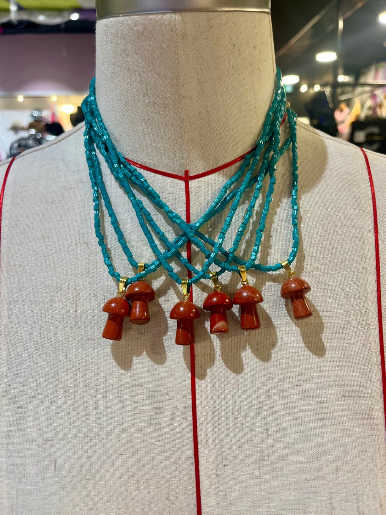 🍄 Forest Magic Mushroom Necklace 🔴