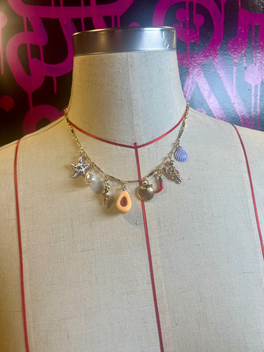 Tropic Pop Charm Necklace – Gold Coastal Mix