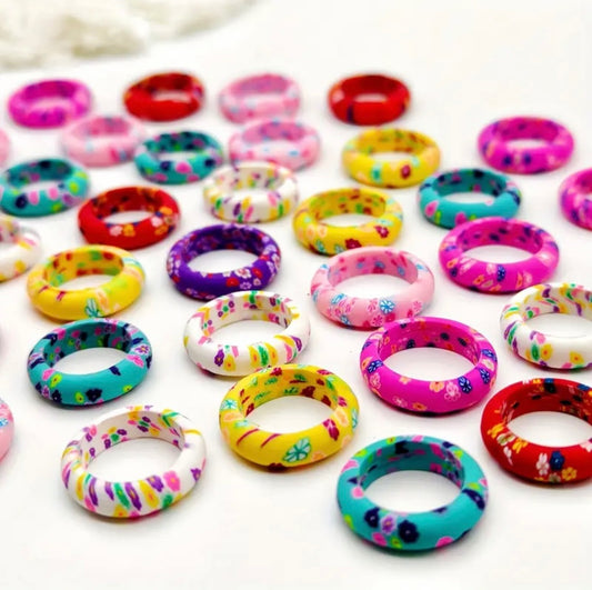 Rainbow polymer Ring one size