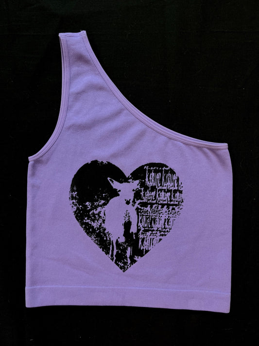 K4TURE one shoulder lilac deer top (Size M)