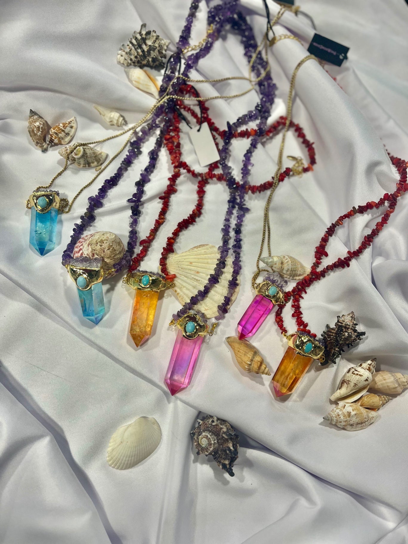 Celestial Vision Amulet – Bali Edition | Aura Quartz & Amethyst Necklace