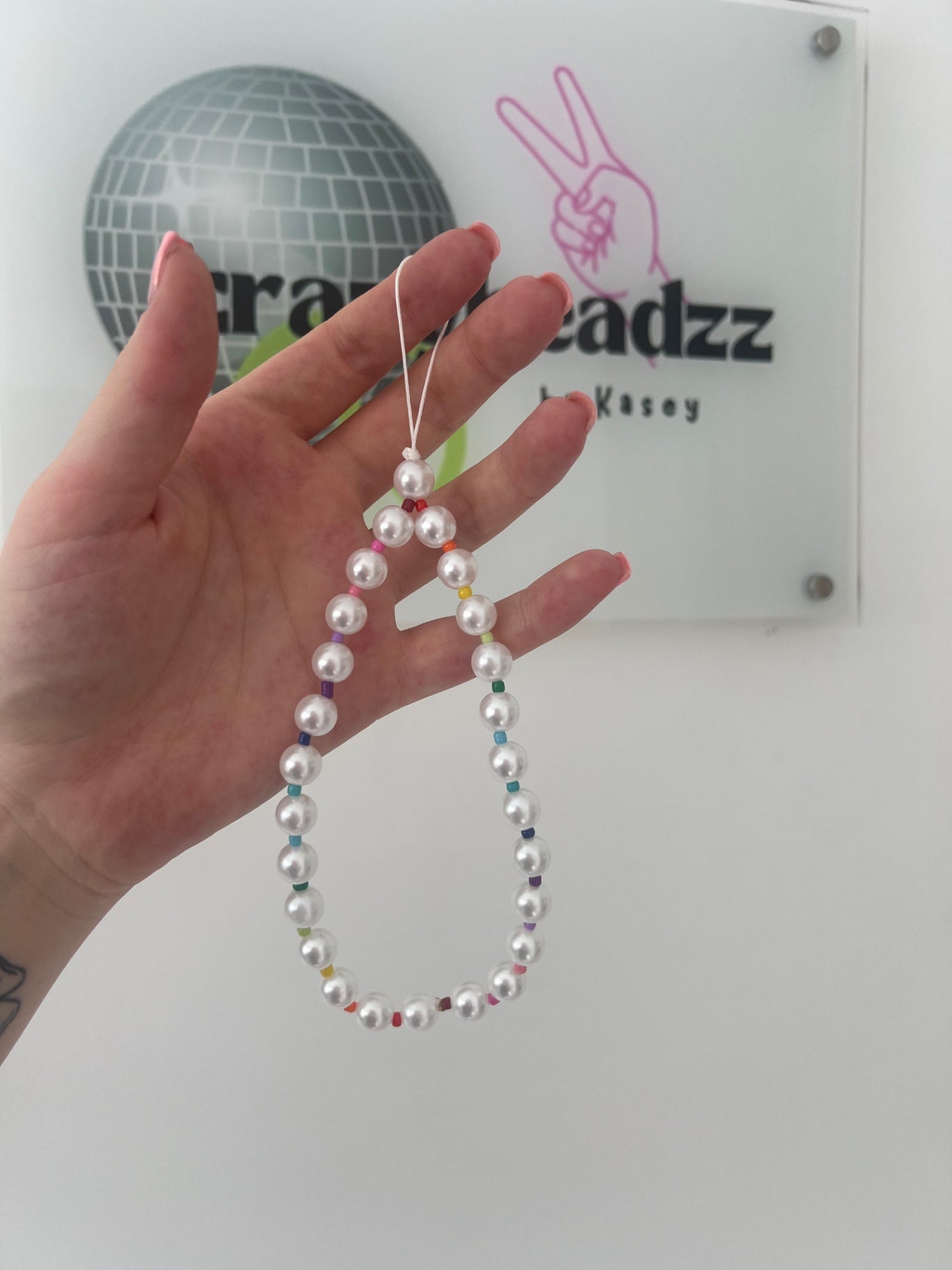 Pearl sprinkle phone charm