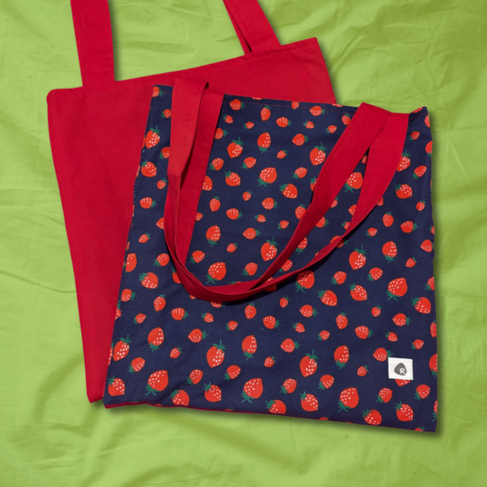 Reversible Strawberry Tote Bag