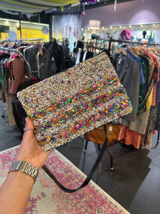 Vintage Bag Reworked with Beaded Trims