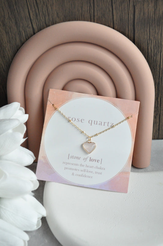 Heart-Shaped Natural Stone Necklace