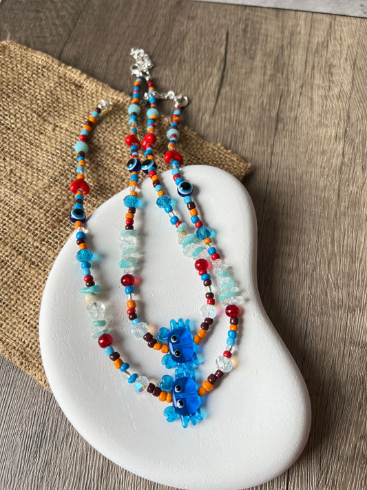 Crab Gemstone Necklace