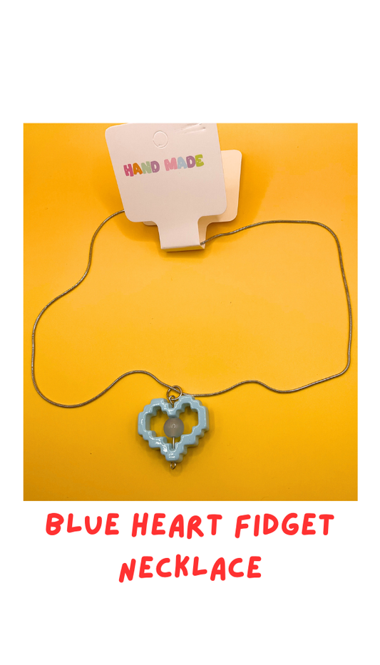 Blue Heart Fidget Necklace