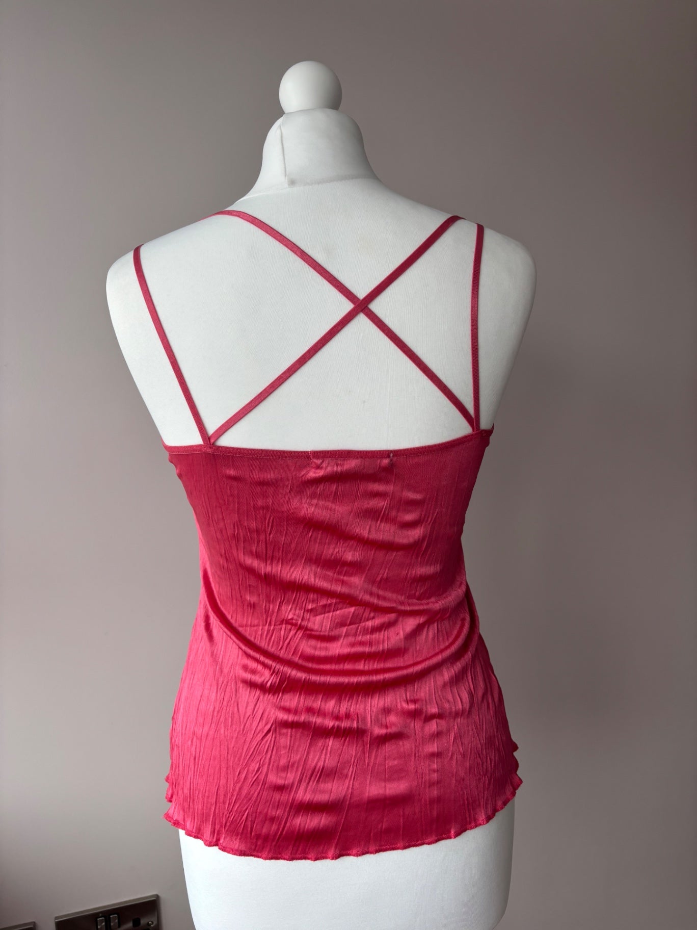 Pink cami top with embellished front