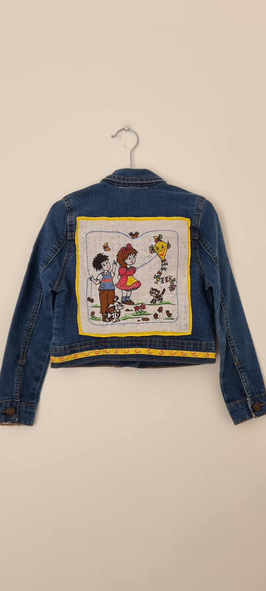 Cartoon Children with Kite Kids Jacket