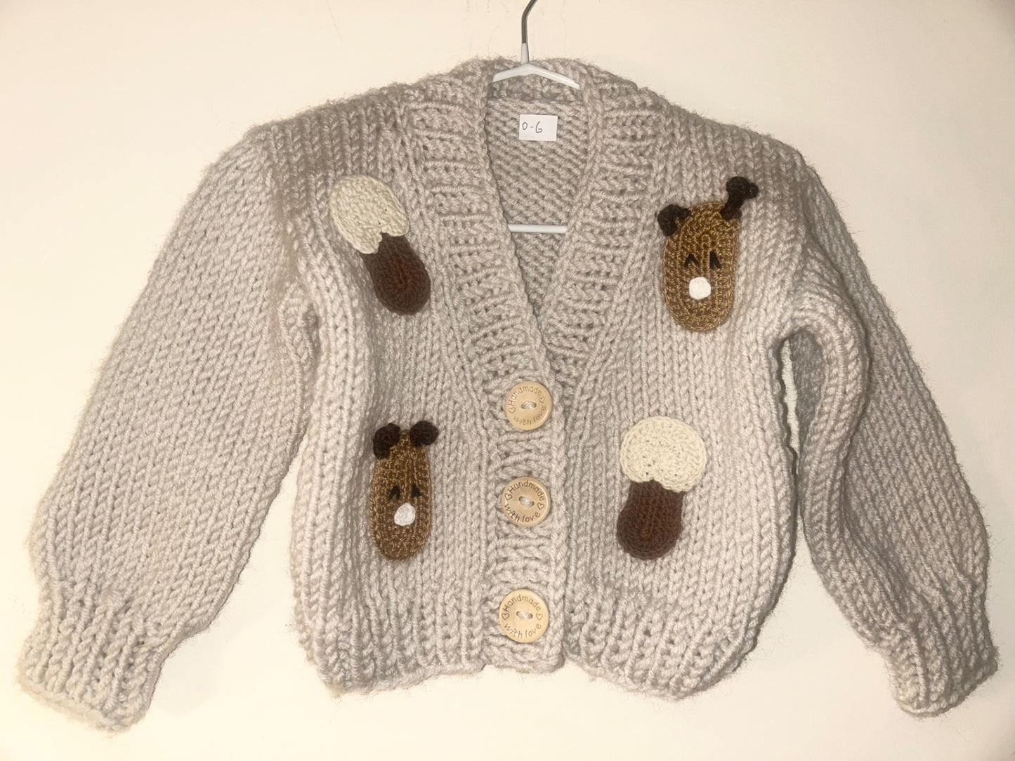 0-6m Beige Handmade With Reindeer And Mushroom Detail